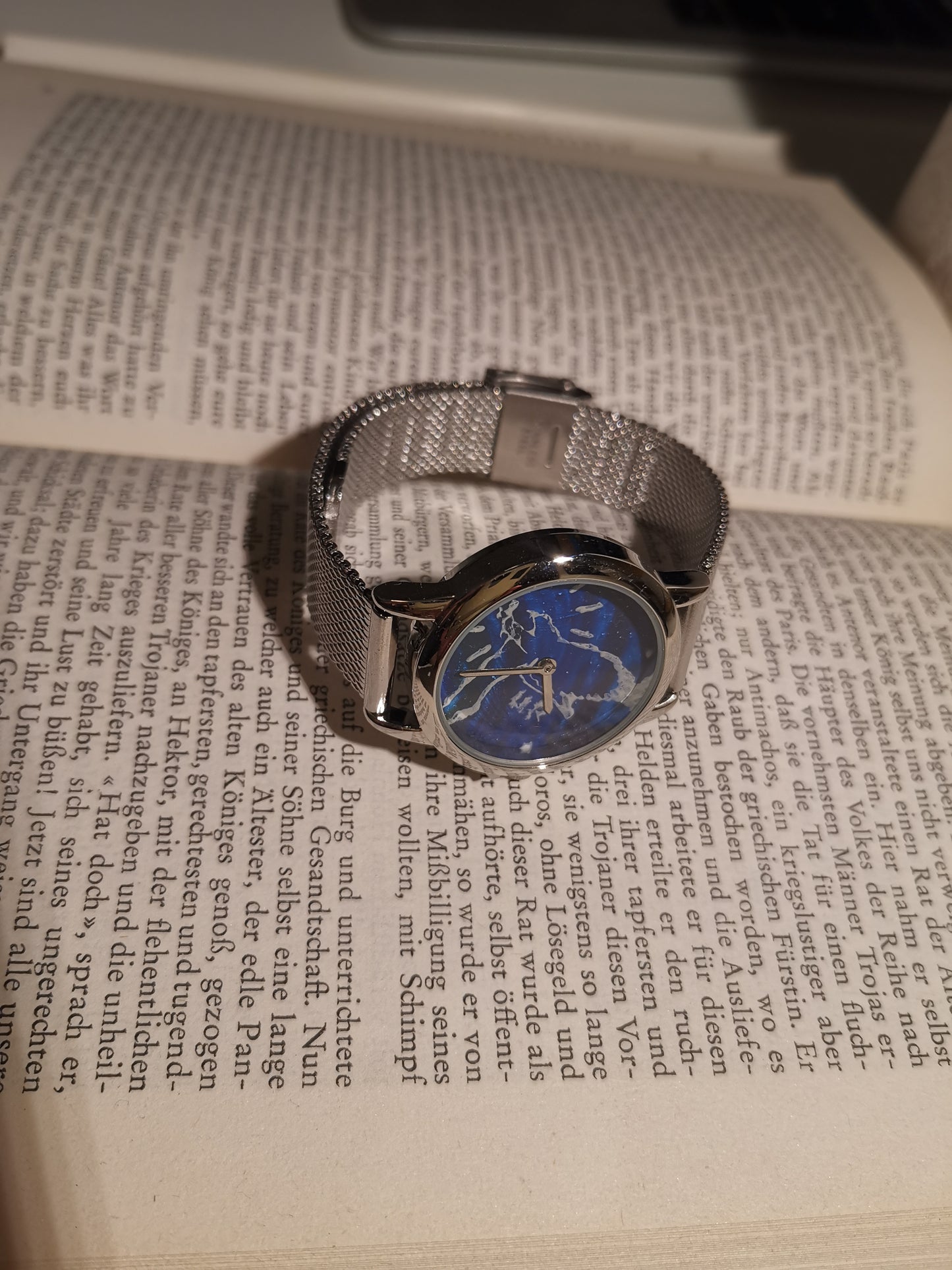 Watch Silver with blue watch face