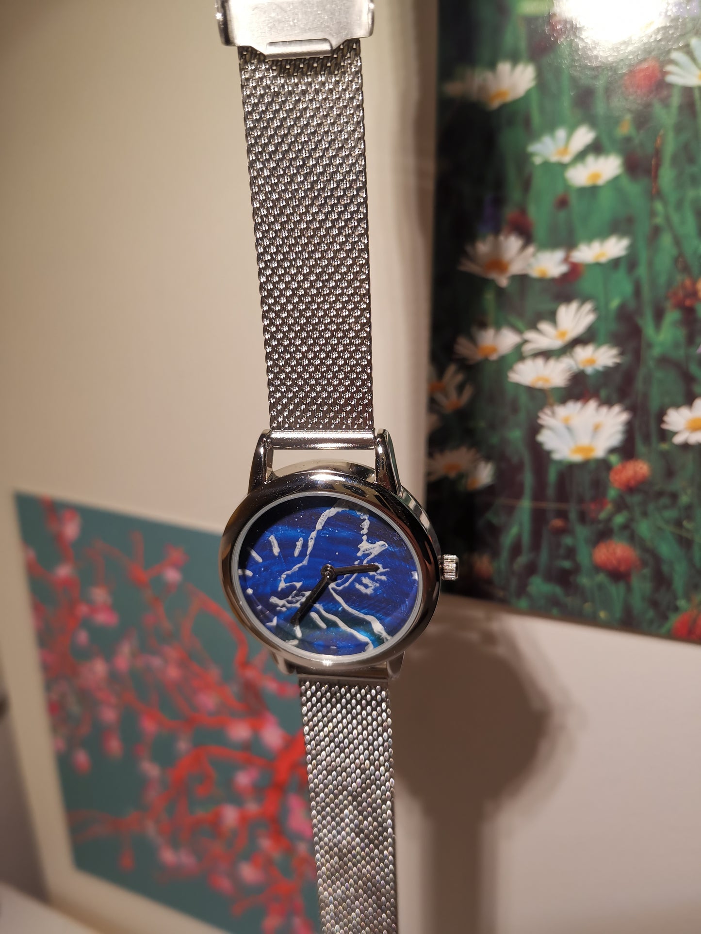 Watch Silver with blue watch face