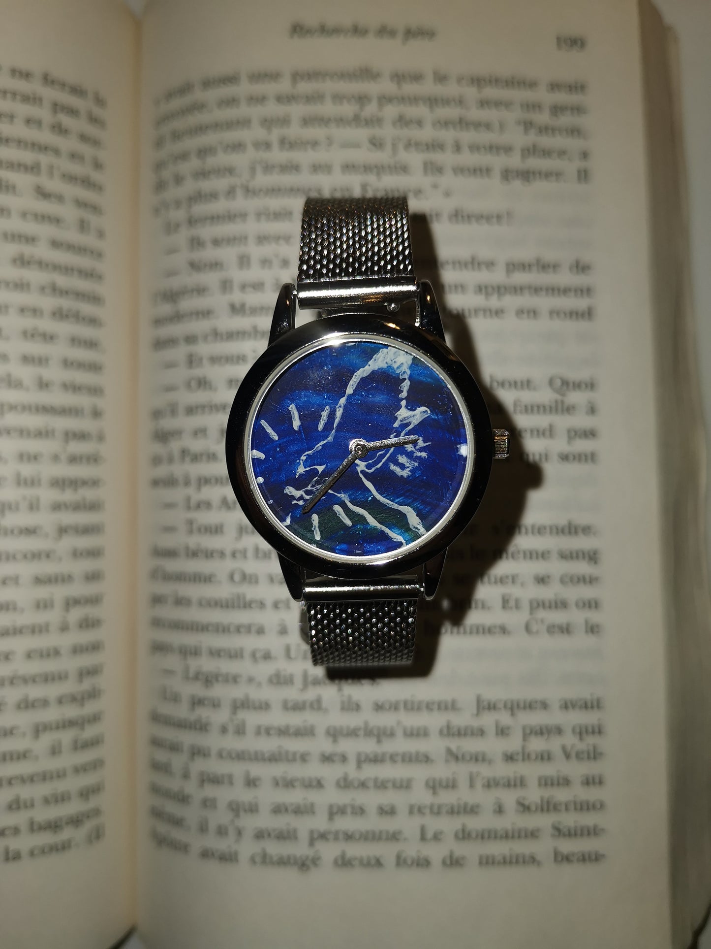 Watch Silver with blue watch face